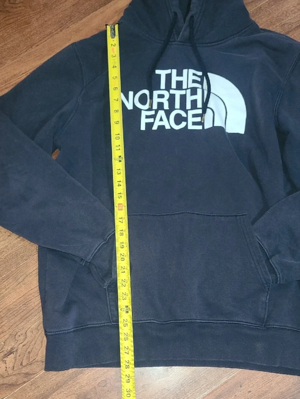 The North Face Navy Pullover Hoodie with White Logo Mens Size
